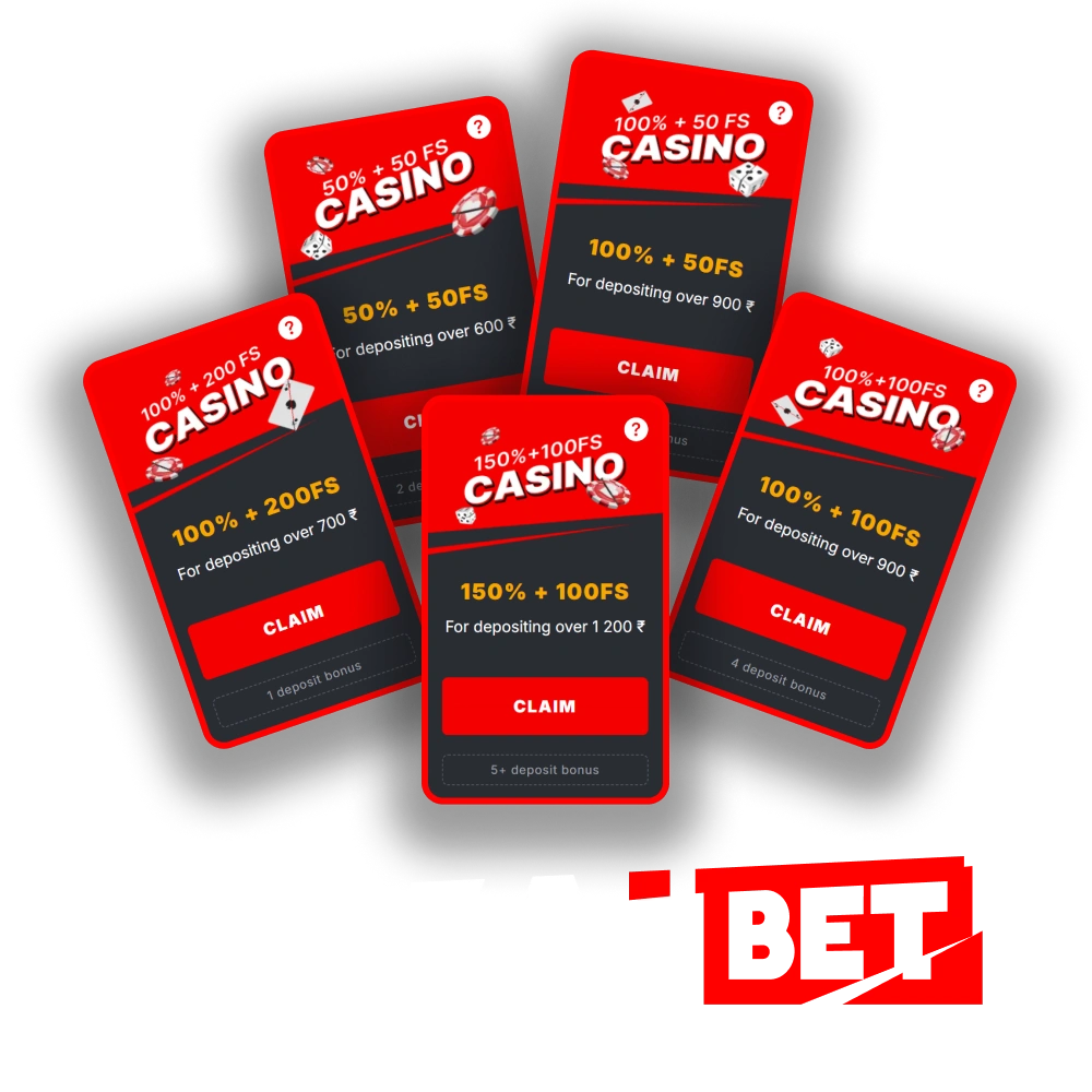 Bonuses and promotions on Banzai Bet in India.