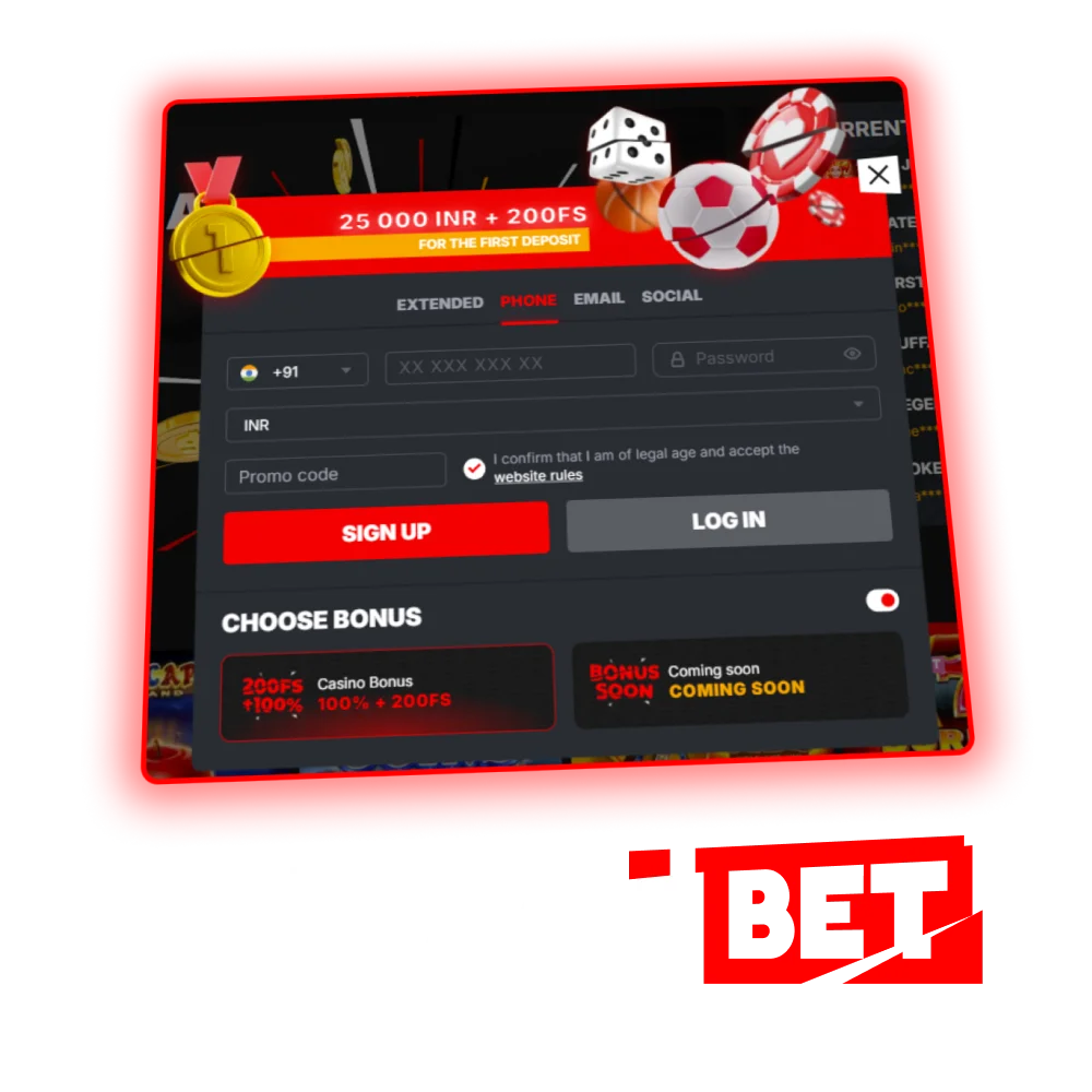 Banzai Bet login and registration process.